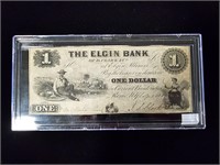 1852 The Elgin Bank $1 Bill