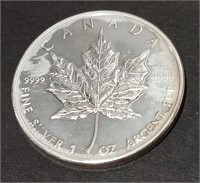 1oz Pure Silver Nicely Toned Canada $5 Coin 2009