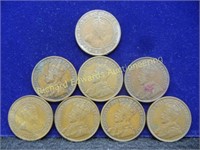 8 Canadian Large Cents