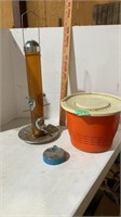 Bird feeder, retro minnow bucket and weights