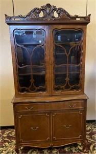 Ornate Carved Wood China Cabinet