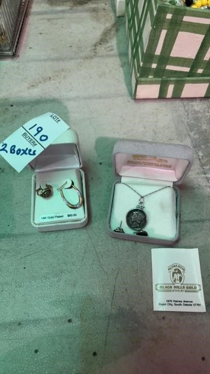 1936 Mercury Dime Necklace and Earrings/ 2 14k