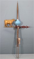 Antique Lightning Rod w/ Cow Weathervane