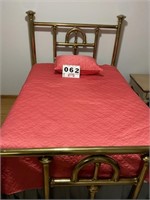 Brass double bed to include mattress, bed