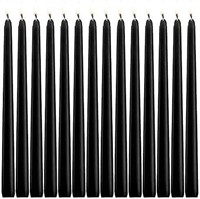 10 Inch BlackTaper Candles  14 Pack Tall Unscented
