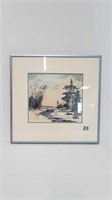 FRAMED ORIGINAL WATERCOLOUR BY A. CHINERY