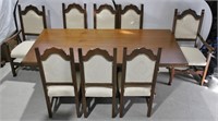 Figural Carved Dining Table & 8 Chairs