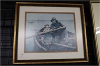 FRAMED BOAT PRINT 29"X24'