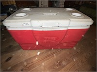 Coleman cooler- chest - red and white