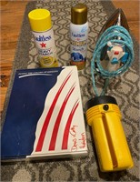 CLOTHES IRON, STARCH AND USA FLAG