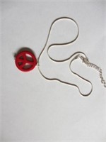 Turqiose Howelite Peach Symbol Necklace
