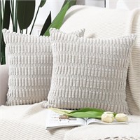 2-PACK MADIZZ STRIPED CORDUROY THROW PILLOW COVER