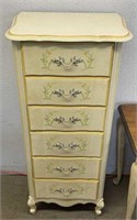 Painted French Provincial Style 6 Drawer Chest