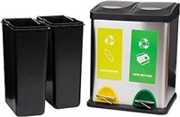 Mind Reader Dual Recycling Bin, Kitchen Trash