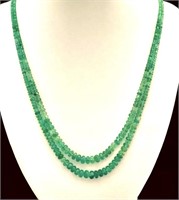 139.00cts Natural Emerald Beads Necklace