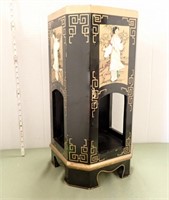 ORIENTAL PLANT STAND WITH MOP DECORATION,
