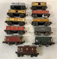 lot of 11 Tin Lionel Train Cars