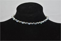 Rhodium Plated & Crystal Necklace / Choker