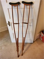 Vintage wooden crutches