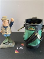 Golf Bag Can Koozie & Figurine