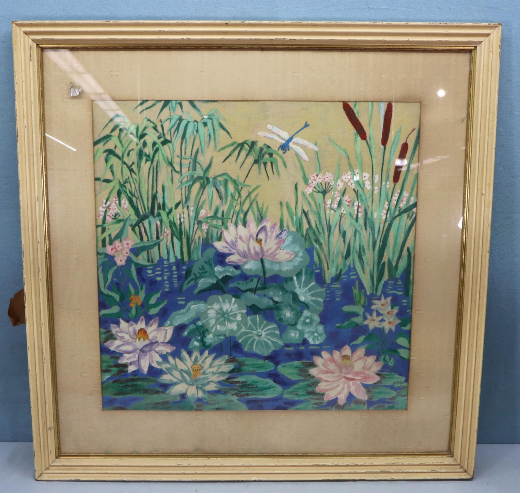 Painting of Lotus Flowers & Dragonfly