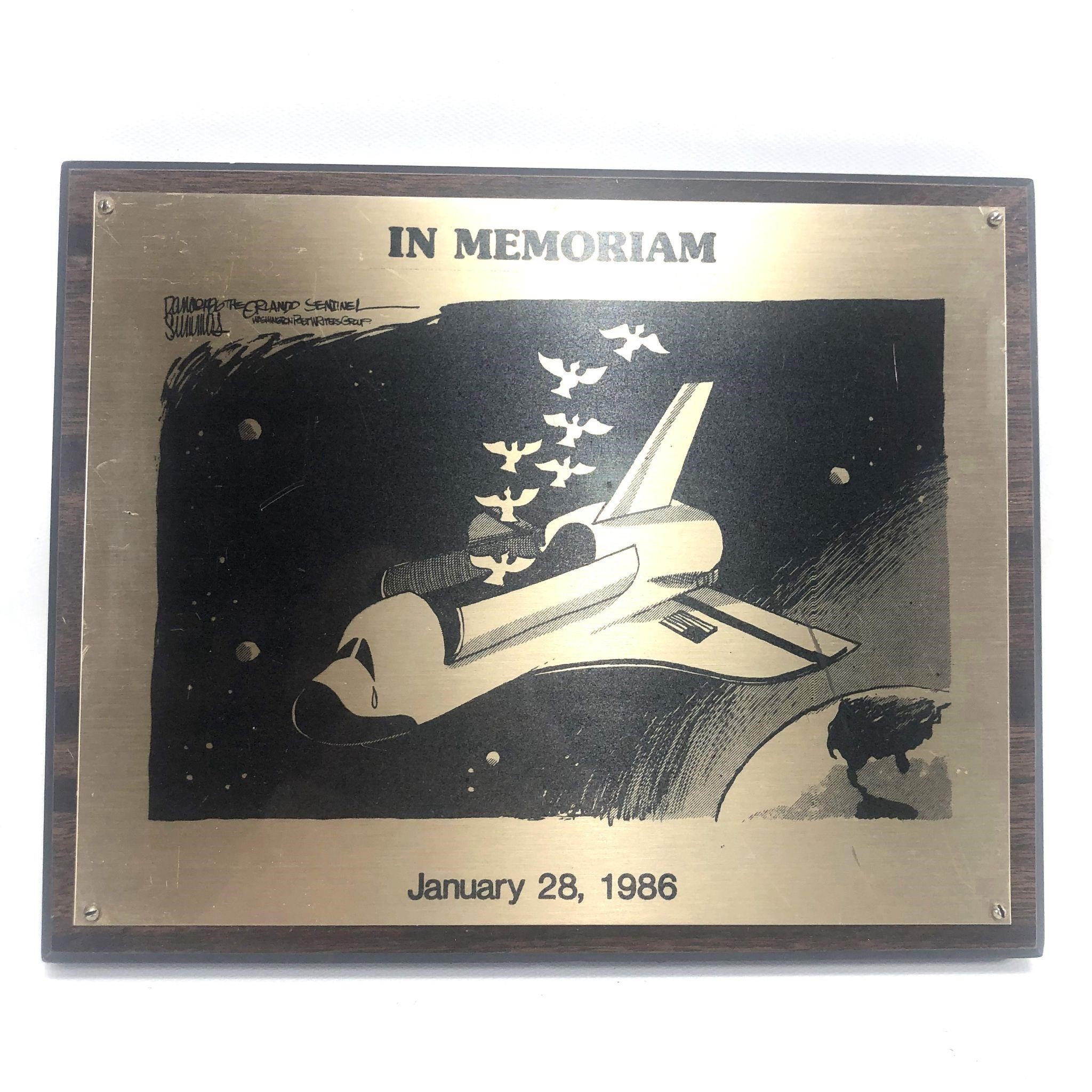 NASA Shuttle Memorial Plaque (Newspaper Cartoon)