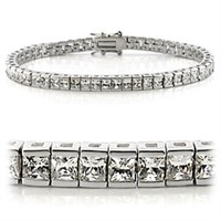 Princess 8.00ct White Sapphire Tennis Bracelet