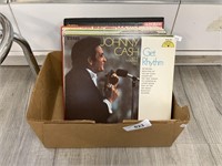 Box of Vinyl Records, Johnny Cash, Country.