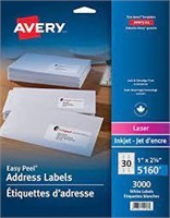 Avery Square Printer Labels, 300pcs, White