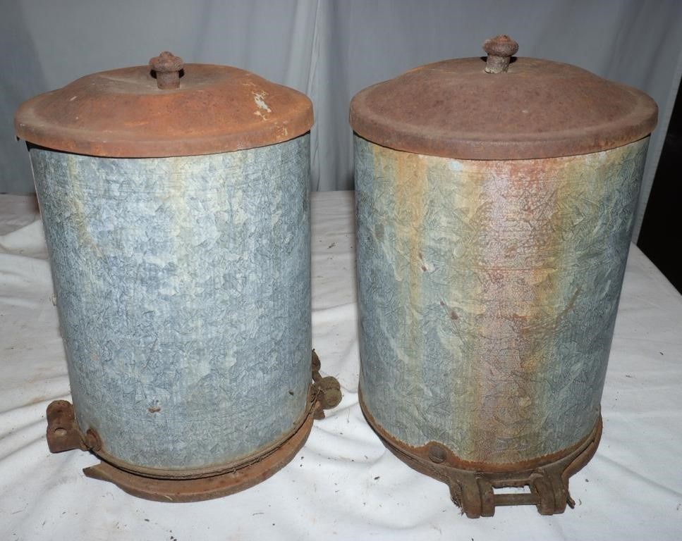 2 Seed Corn Planter Canisters w/ Lids