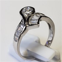 $140 S/Sil Cubic Zirconia Ring