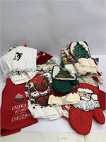 Big lot of Christmas dish towels and other some