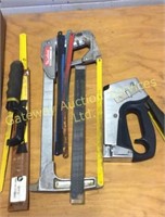 Pliers, hacksaw and blades, fencing pliers,