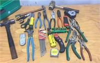 Toolbox with tools. Pliers, Alan wrenches,