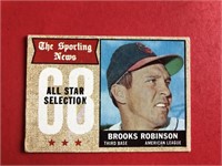 1968 Topps Brooks Robinson All-Star Card HOF 'er
