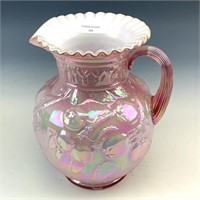 Fenton Pink Cased Apple Tree Pitcher