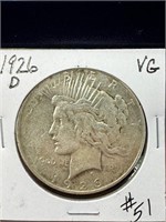 1926 D Peace Dollar-VG