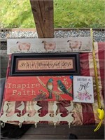 Assortment of inspirational wall hangings (Back