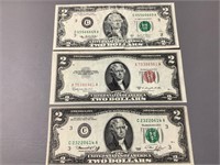 1953C (RED SEAL) 1976 & 2003A - $2 BILLS