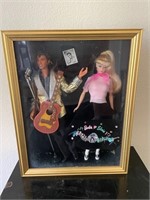 Framed Elvis Loves Barbie Dolls