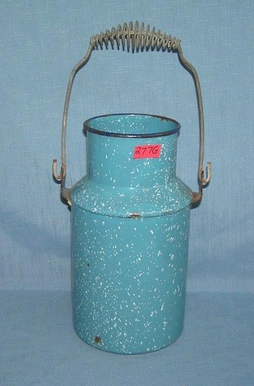 Antique granite ware cream pail