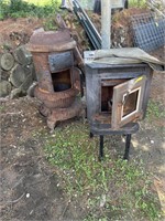 Pellet stove & Round oak wood stove w/pipe