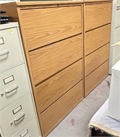 OAK 4 DRAWER LATERAL FILES 2X