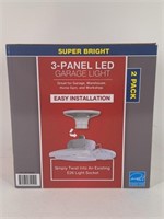 New 2 Pack 3 Panel LED Garage Light