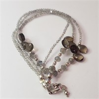 $200 Silver Smokey Quartz Labradorite Bracelet