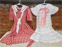 Two vintage girls dresses.  Drop waist, wide