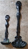 2pc. Vintage Cast Metal Spoon Planters