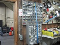 LOT, PARTS BINS ON THIS WALL W/CONTENTS