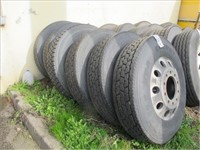 LOT, TRUCK WHEELS & TIRES IN THIS ROW
