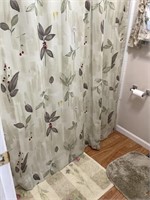 Bathroom shower curtain, rugs, window curtain